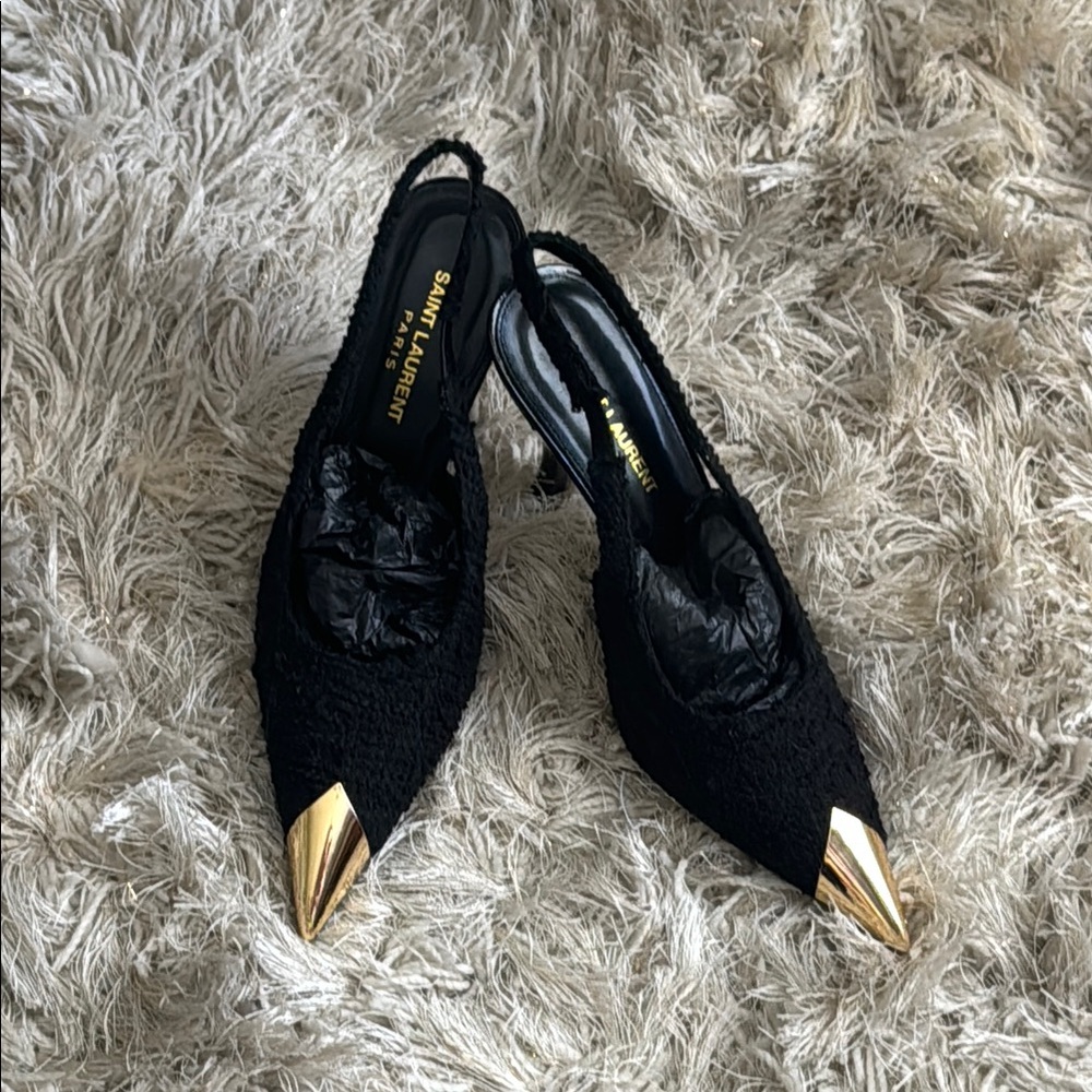 Saint Laurent Black and Gold heels